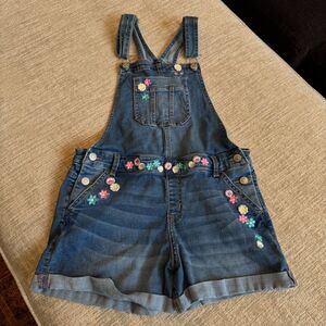Jordache Overalls Youth Girl's Denim w/Embroidered Flowers SZ XXL